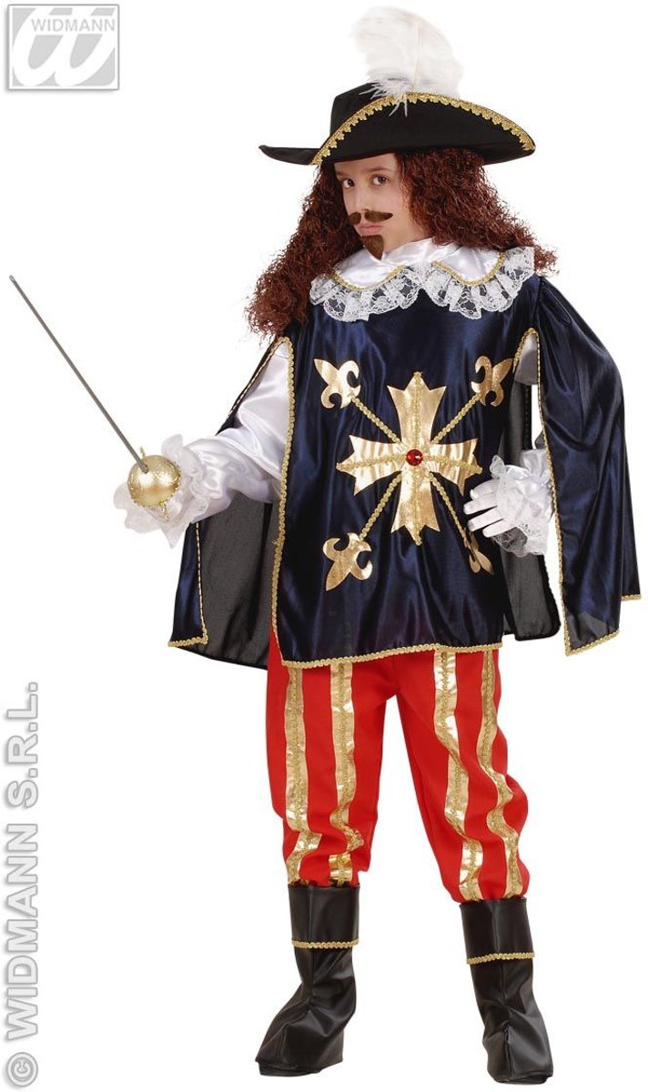 Musketier Kostuum | Franse Musketier | Jongen | Maat 128 | Carnaval kostuum | Verkleedkleding